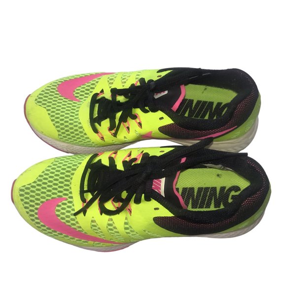 NIKE ZOOM ELITE 7 Tennis Shoes Athletic Running - Neon Yellow / Pink Women's 7 - Picture 4 of 10